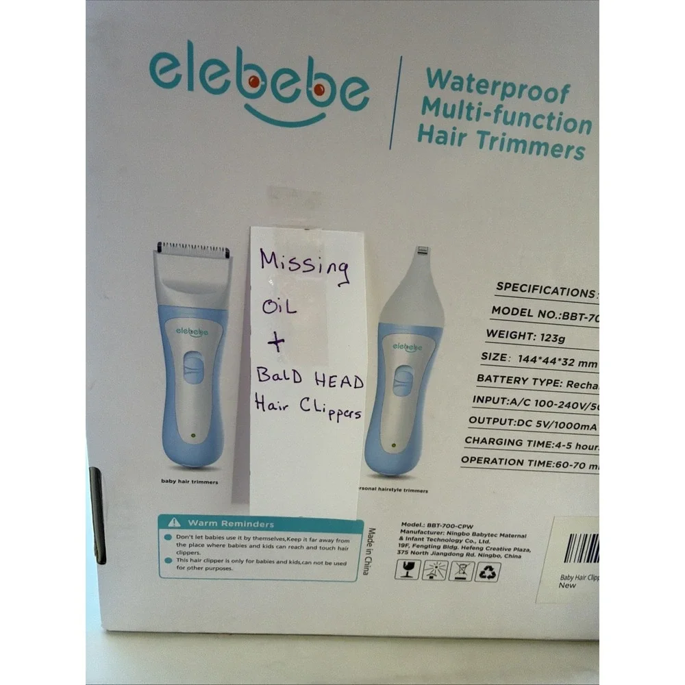 ELEBEBE BBT-700-CPW Waterproof Multi-Function Home Hair Trimmer Baby & Kids
